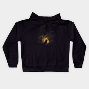 Stars and Moon - Wolf Howl Pagan Nature Kids Hoodie